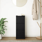 Credenza Rovere Nero 29,5x34x76 cm in Legno truciolato