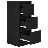 Credenza Rovere Nero 29,5x34x76 cm in Legno truciolato