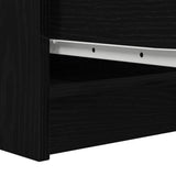 Credenza Rovere Nero 29,5x34x76 cm in Legno truciolato