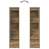 Credenza Alta Rovere Artigianale 29,5x34x119,5 cm in Truciolato