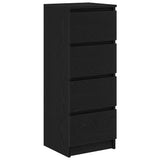 Credenza Rovere Nero 37,5x35x99 cm in Legno truciolato