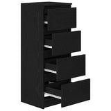 Credenza Rovere Nero 37,5x35x99 cm in Legno truciolato