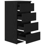 Credenza Rovere Nero 37,5x35x76 cm in Legno truciolato