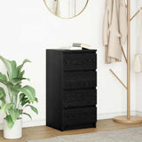 Credenza Rovere Nero 37,5x35x76 cm in Legno truciolato
