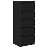 Credenza con Cassetti Rovere Nero 37,5x35x99 cm Truciolato
