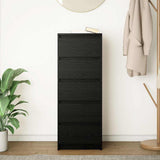 Credenza con Cassetti Rovere Nero 37,5x35x99 cm Truciolato