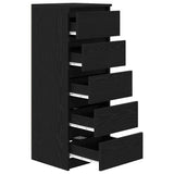 Credenza con Cassetti Rovere Nero 37,5x35x99 cm Truciolato