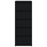 Credenza con Cassetti Rovere Nero 37,5x35x99 cm Truciolato
