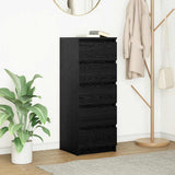 Credenza con Cassetti Rovere Nero 37,5x35x99 cm Truciolato