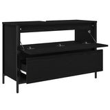 Mobile Lavabo da Bagno con Cassetti Rovere Nero 90x34,5x60 cm