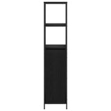 Mobile da Bagno con Ripiani Rovere Nero 36x35x165 cm
