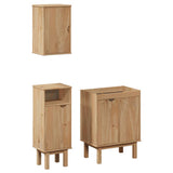Set Mobili da Bagno 3 pz OTTA in Legno Massello di Pino