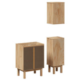 Set Mobili da Bagno 3 pz OTTA in Legno Massello di Pino