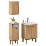 Set Mobili da Bagno 3 pz OTTA in Legno Massello di Pino