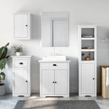 Set Mobili da Bagno 4 pz BODO Bianco in Legno Massello di Pino