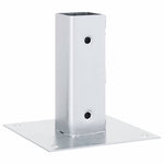 Basi per Pali Quadrate 4 pz Argento 51x51 mm in Acciaio Zincato