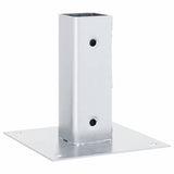 Basi per Pali Quadrate 4 pz Argento 51x51 mm in Acciaio Zincato