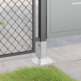 Basi per Pali Quadrate 4 pz Argento 51x51 mm in Acciaio Zincato