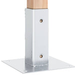 Basi per Pali Quadrate 4 pz Argento 51x51 mm in Acciaio Zincato