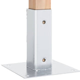 Basi per Pali Quadrate 4 pz Argento 51x51 mm in Acciaio Zincato
