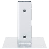 Basi per Pali Quadrate 4 pz Argento 51x51 mm in Acciaio Zincato