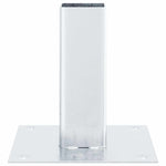 Basi per Pali Quadrate 4 pz Argento 51x51 mm in Acciaio Zincato