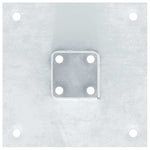 Basi per Pali Quadrate 4 pz Argento 51x51 mm in Acciaio Zincato