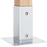 Basi per Pali Quadrate 4 pz Argento 61x61 mm in Acciaio Zincato