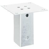 Basi per Pali Quadrate 4 pz Argento 61x61 mm in Acciaio Zincato