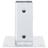 Basi per Pali Quadrate 4 pz Argento 61x61 mm in Acciaio Zincato