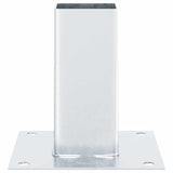 Basi per Pali Quadrate 4 pz Argento 61x61 mm in Acciaio Zincato