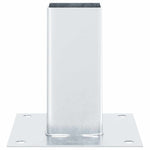 Basi per Pali Quadrate 12 pz Argento 61x61 mm Acciaio Zincato