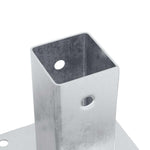 Basi per Pali Quadrate 12 pz Argento 61x61 mm Acciaio Zincato