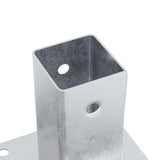 Basi per Pali Quadrate 12 pz Argento 61x61 mm Acciaio Zincato