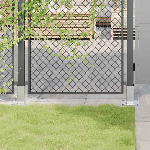Basi per Pali Quadrate 12 pz Argento 61x61 mm Acciaio Zincato