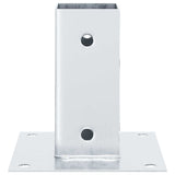 Basi per Pali Quadrate 4 pz Argento 71x71 mm in Acciaio Zincato