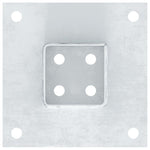Basi per Pali Quadrate 4 pz Argento 71x71 mm in Acciaio Zincato