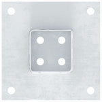 Basi per Pali Quadrate 12 pz Argento 71x71 mm Acciaio Zincato
