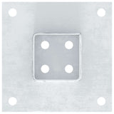 Basi per Pali Quadrate 12 pz Argento 71x71 mm Acciaio Zincato