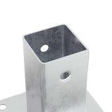 Basi per Pali Quadrate 12 pz Argento 71x71 mm Acciaio Zincato