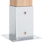 Basi per Pali Quadrate 4 pz Argento 81x81 mm in Acciaio Zincato