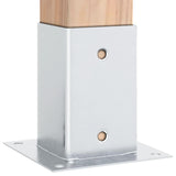 Basi per Pali Quadrate 4 pz Argento 81x81 mm in Acciaio Zincato