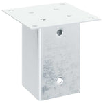 Basi per Pali Quadrate 4 pz Argento 81x81 mm in Acciaio Zincato