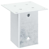 Basi per Pali Quadrate 4 pz Argento 81x81 mm in Acciaio Zincato