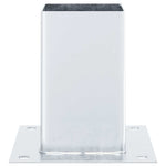 Basi per Pali Quadrate 4 pz Argento 81x81 mm in Acciaio Zincato