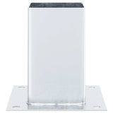 Basi per Pali Quadrate 4 pz Argento 81x81 mm in Acciaio Zincato