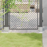 Basi per Pali Quadrate 4 pz Argento 81x81 mm in Acciaio Zincato