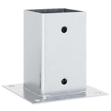 Basi per Pali Quadrate 12 pz Argento 81x81 mm Acciaio Zincato