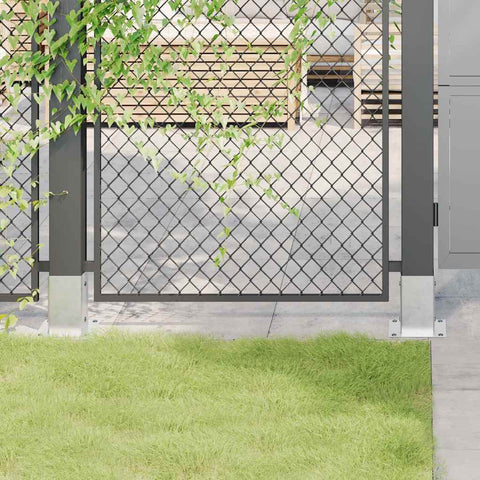 Basi per Pali Quadrate 12 pz Argento 81x81 mm Acciaio Zincato