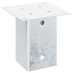 Basi per Pali Quadrate 4 pz Argento 91x91 mm in Acciaio Zincato